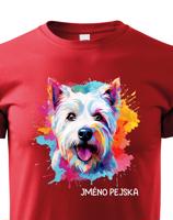 Dětské tričko s potiskem plemene West Highland White teriér s volitelným jménem