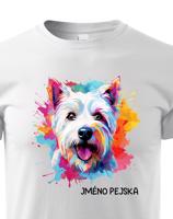 Dětské tričko s potiskem plemene West Highland White teriér s volitelným jménem