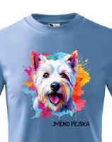 Dětské tričko s potiskem plemene West Highland White teriér s volitelným jménem