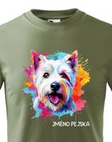 Dětské tričko s potiskem plemene West Highland White teriér s volitelným jménem