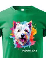 Dětské tričko s potiskem plemene West Highland White teriér s volitelným jménem