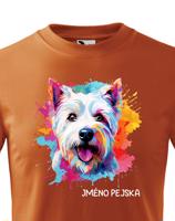 Dětské tričko s potiskem plemene West Highland White teriér s volitelným jménem