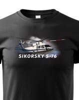 Dětské tričko s potiskem  Sikorsky S-76 - ideální dárek pro milovníky helikoptér