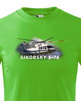 Dětské tričko s potiskem  Sikorsky S-76 - ideální dárek pro milovníky helikoptér