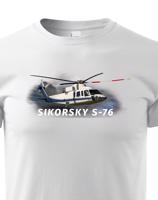 Dětské tričko s potiskem  Sikorsky S-76 - ideální dárek pro milovníky helikoptér