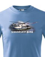 Dětské tričko s potiskem  Sikorsky S-76 - ideální dárek pro milovníky helikoptér