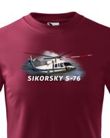 Dětské tričko s potiskem  Sikorsky S-76 - ideální dárek pro milovníky helikoptér