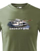 Dětské tričko s potiskem  Sikorsky S-76 - ideální dárek pro milovníky helikoptér