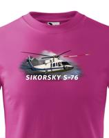 Dětské tričko s potiskem  Sikorsky S-76 - ideální dárek pro milovníky helikoptér