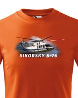 Dětské tričko s potiskem  Sikorsky S-76 - ideální dárek pro milovníky helikoptér