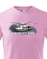 Dětské tričko s potiskem  Sikorsky S-76 - ideální dárek pro milovníky helikoptér