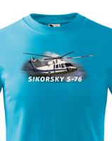 Dětské tričko s potiskem  Sikorsky S-76 - ideální dárek pro milovníky helikoptér