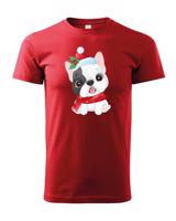 Dětské tričko s potiskem Vánočního buldočku - roztomilé dětské tričko