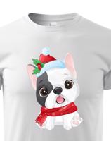 Dětské tričko s potiskem Vánočního buldočku - roztomilé dětské tričko