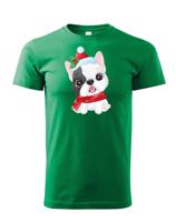 Dětské tričko s potiskem Vánočního buldočku - roztomilé dětské tričko