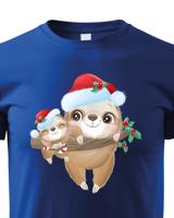 Dětské tričko s potiskem vánočního lenochoda - roztomilé vánoční tričko