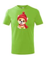 Dětské tričko s potiskem Vánočního pejska - roztomilé dětské tričko