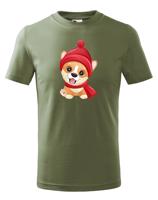 Dětské tričko s potiskem Vánočního pejska - roztomilé dětské tričko