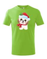 Dětské tričko s potiskem Vánočního pejska - roztomilé dětské tričko
