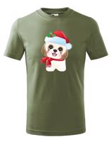 Dětské tričko s potiskem Vánočního pejska - roztomilé dětské tričko