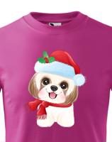 Dětské tričko s potiskem Vánočního pejska - roztomilé dětské tričko