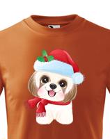 Dětské tričko s potiskem Vánočního pejska - roztomilé dětské tričko