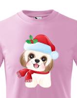 Dětské tričko s potiskem Vánočního pejska - roztomilé dětské tričko