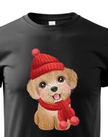 Dětské tričko s potiskem Vánočního pejska - roztomilé dětské tričko