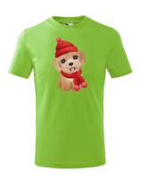 Dětské tričko s potiskem Vánočního pejska - roztomilé dětské tričko