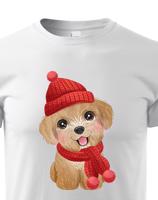 Dětské tričko s potiskem Vánočního pejska - roztomilé dětské tričko