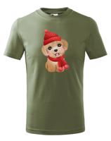 Dětské tričko s potiskem Vánočního pejska - roztomilé dětské tričko