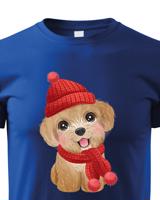 Dětské tričko s potiskem Vánočního pejska - roztomilé dětské tričko