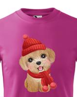 Dětské tričko s potiskem Vánočního pejska - roztomilé dětské tričko