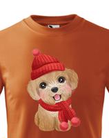 Dětské tričko s potiskem Vánočního pejska - roztomilé dětské tričko