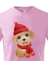 Dětské tričko s potiskem Vánočního pejska - roztomilé dětské tričko