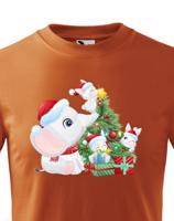 Dětské tričko s potiskem Vánočního slůně - roztomilé dětské tričko