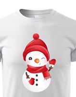 Dětské tričko s potiskem Vánočního sněhuláka - roztomilé dětské tričko