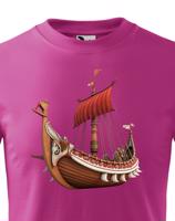 Dětské tričko s potiskem Vikingské lodě  - tričko pro malé dobrodruhy