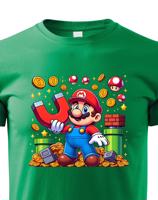 Dětské tričko s potiskem ze hry Super Mario - ideální pro malé hráče