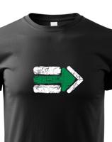 Dětské tričko s potiskem zelené turistické šipky