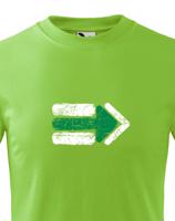 Dětské tričko s potiskem zelené turistické šipky