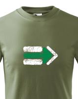 Dětské tričko s potiskem zelené turistické šipky