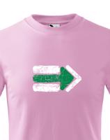 Dětské tričko s potiskem zelené turistické šipky