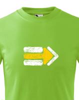 Dětské tričko s potiskem žluté turistické šipky