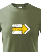 Dětské tričko s potiskem žluté turistické šipky