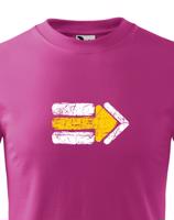 Dětské tričko s potiskem žluté turistické šipky