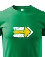 Dětské tričko s potiskem žluté turistické šipky