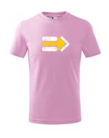 Dětské tričko s potiskem žluté turistické šipky