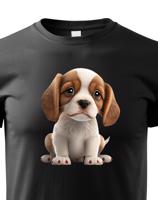 Dětské tričko s roztomilým pejskem - krásný barevný motiv s plnými barvami