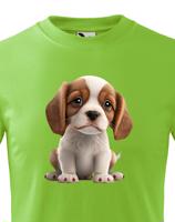 Dětské tričko s roztomilým pejskem - krásný barevný motiv s plnými barvami